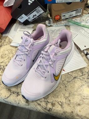 Nike quest Women's Running Sneakers in  Lavender with Yellow Swoosh size 8 W